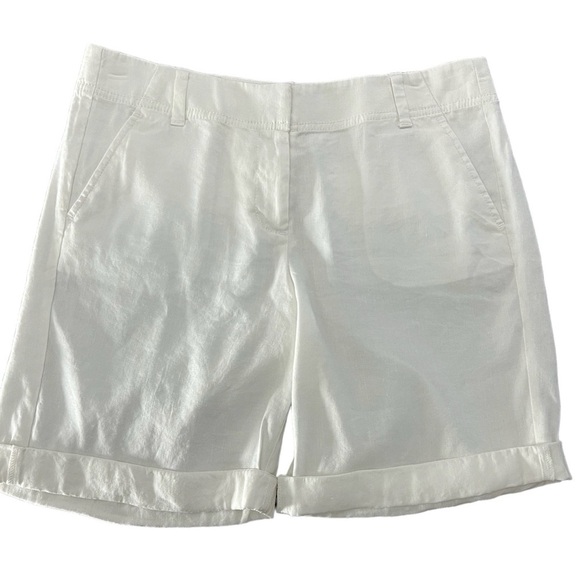 Ann Taylor Linen Blend White Shorts Size 4 - Picture 1 of 6